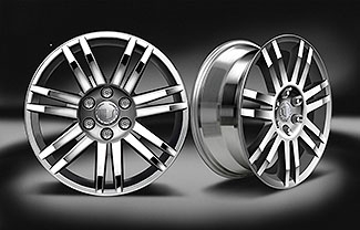 2009 Cadillac SRX 18 inch Wheel Kit - Polished Dual 7 Spoke Design